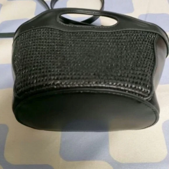 Marni Black Woven Mini Crossbody with White Logo